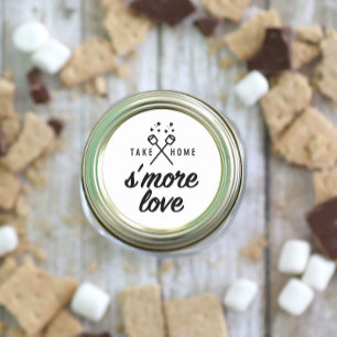 Sticker Rond Rustique S'more Love Wedding Favor