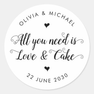 Sticker Rond Rustique Tout ce dont vous avez besoin est amour e
