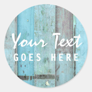 Sticker Rond Rustique Turquoise Bois Vintage & Boho Chic Boutiq