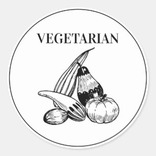 Sticker Rond Rustique végétarien Mariage choix de repas