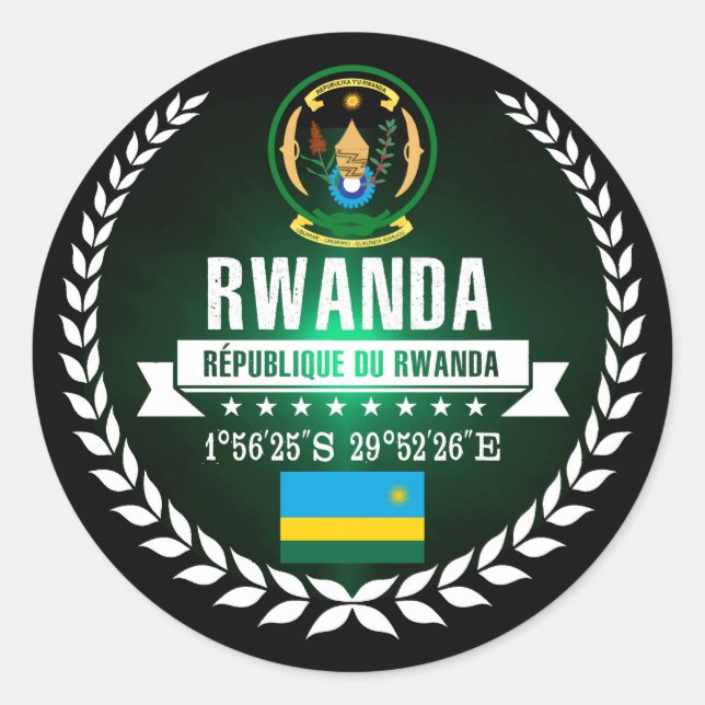 Sticker Rond Rwanda (Devant)
