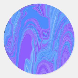 Sticker Rond Rythme de couleur Art Abstrait en violet et bleu