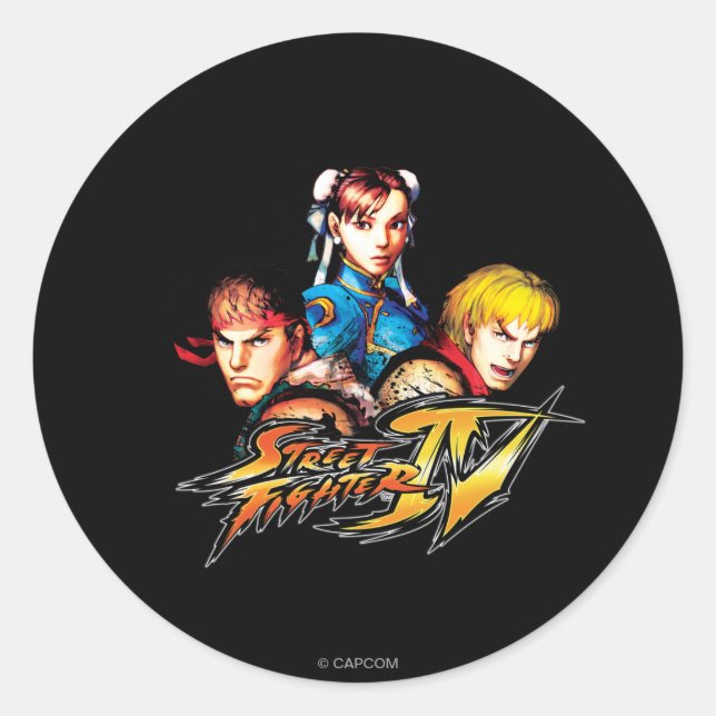 Sticker Rond Ryu, Ken et Chun-Li (Devant)