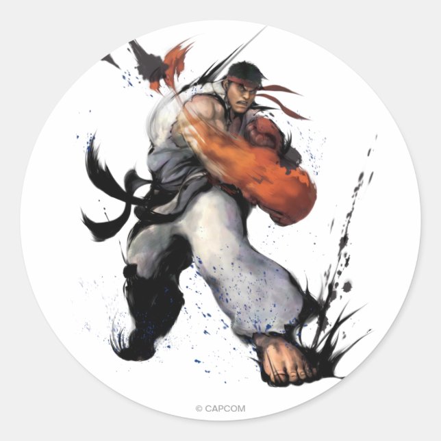 Sticker Rond Ryu Punch (Devant)
