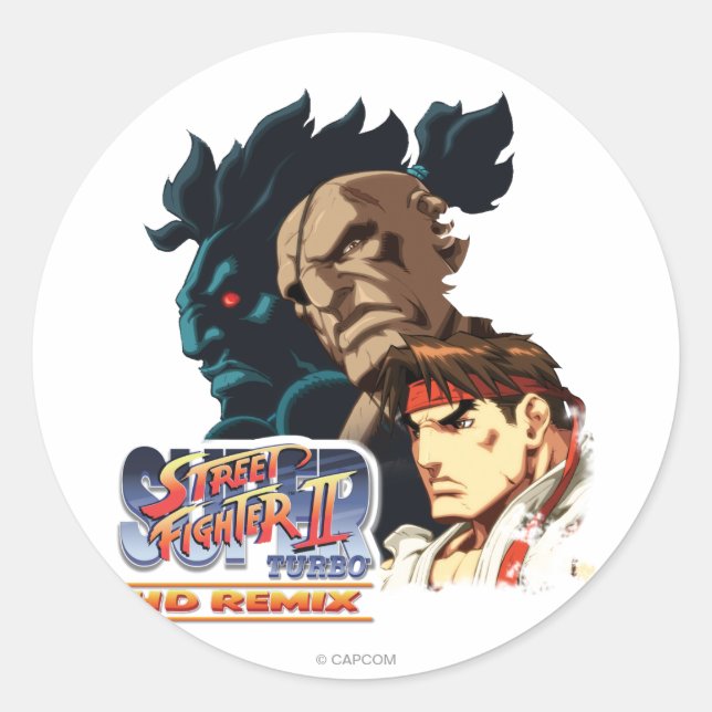 Sticker Rond Ryu, Sagat et Akuma (Devant)