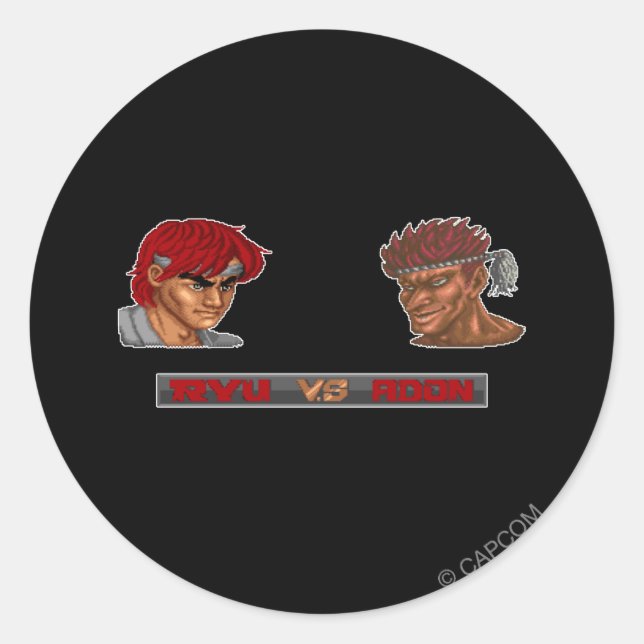 Sticker Rond Ryu Vs Adon (Devant)