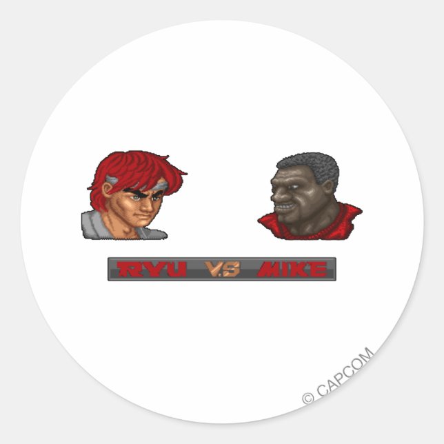 Sticker Rond Ryu Vs Mike (Devant)
