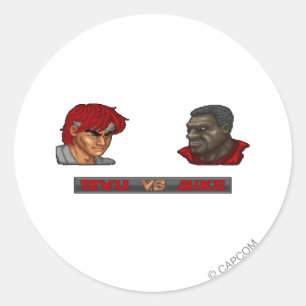 Sticker Rond Ryu Vs Mike