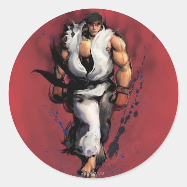 Sticker Rond Ryu Walking (Devant)