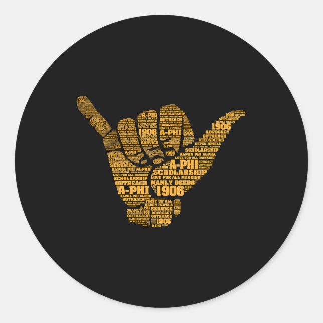 Sticker Rond S Alpha Fraternité Africaine Mots À Main 1906 (Devant)