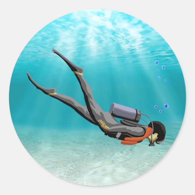 Sticker Rond S.C.U.B.A. Diver (Devant)