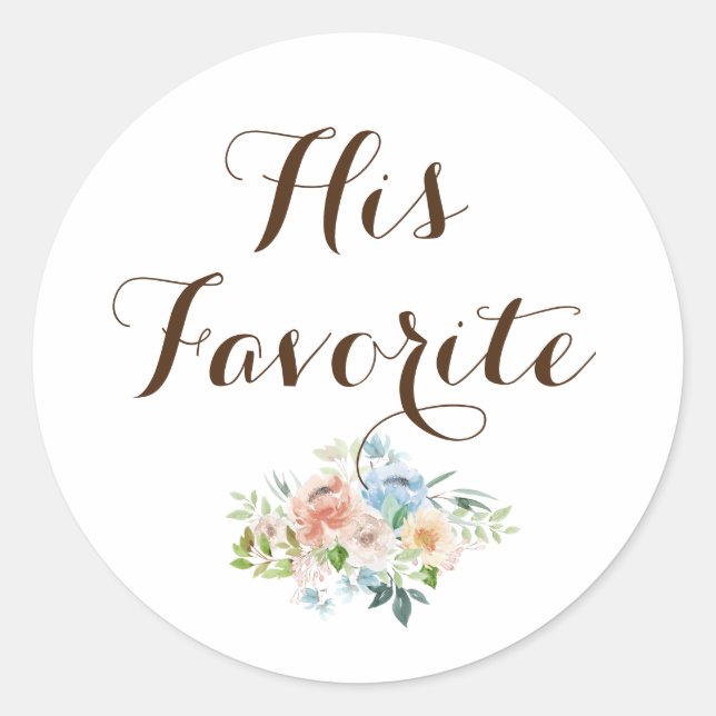 Sticker Rond Sa Calligraphie Moderne Favorite Favoriser (Devant)