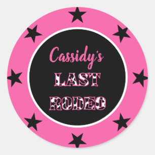 Sticker Rond Sa Dernière soirée de bachelorette Rodeo Disco