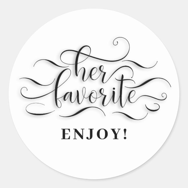 Sticker Rond Sa Faveur De Mariage Favorite (Devant)