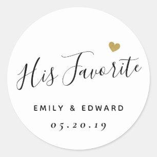 Sticker Rond Sa Faveur Mariage Personnalisée Favorite