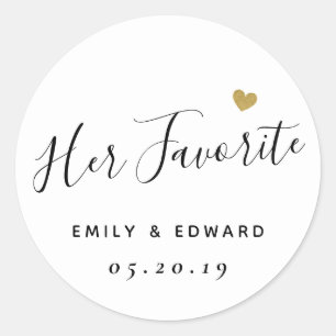 Sticker Rond Sa Faveur Mariage Personnalisée Favorite