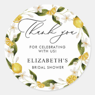 Sticker Rond Sa fête de douche nuptiale Her Main Squeeze Lemons