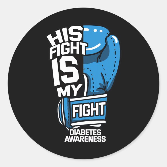 Sticker Rond Sa Lutte Est Ma Lutte Contre Le Diabète Sensibilis (Devant)