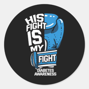 Sticker Rond Sa Lutte Est Ma Lutte Contre Le Diabète Sensibilis