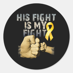 Sticker Rond Sa lutte est ma lutte Sensibilisation au cancer in