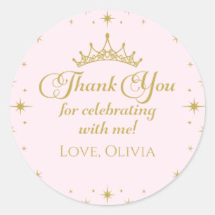 Sticker Rond Sa Royal Fiveness Gold Princess 5e anniversaire