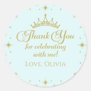Sticker Rond Sa Royal Fiveness Gold Princess 5e anniversaire