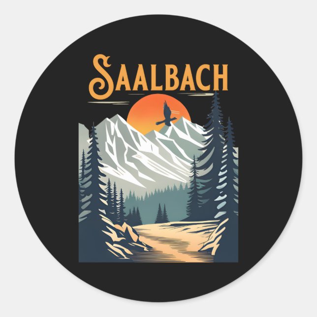 Sticker Rond Saalbach Randonnée (Devant)