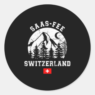 Sticker Rond Saas-fee Suisse Station de ski Alpes Ski alpin