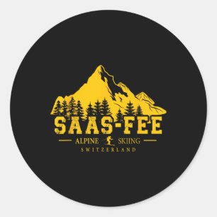 Sticker Rond Saas-fee Suisse Station de ski Ski alpin Suisse