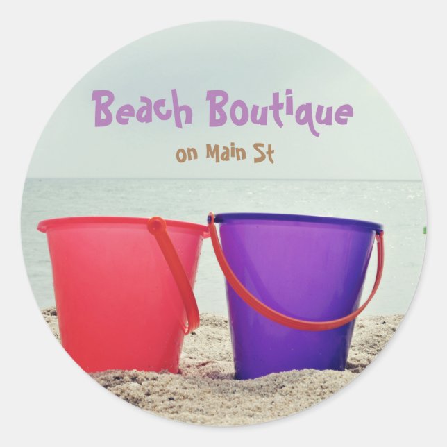 Sticker Rond Sable dans le sable personnalisé (Devant)