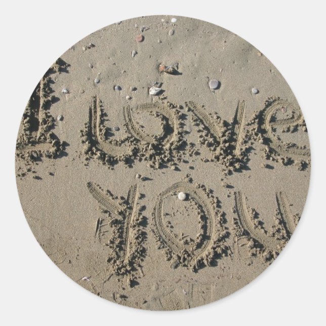Sticker Rond Sable De Mariage De Plage (Devant)
