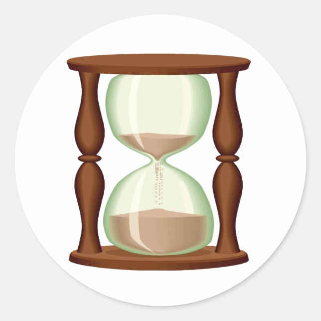 Sticker Rond Sables en verre d'heure (Devant)