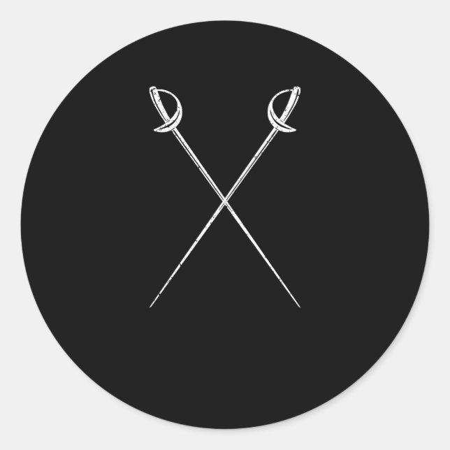 Sticker Rond Sabre clôturer épées martial arts fencer duel (Devant)