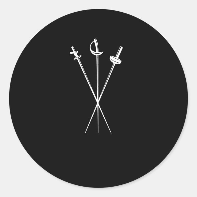 Sticker Rond sabre de foil épées escrime lutte contre l'épée (Devant)