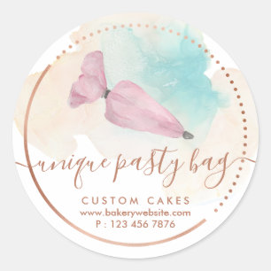 Sticker Rond Sac à pâtisserie ombré crème de confiserie scintil