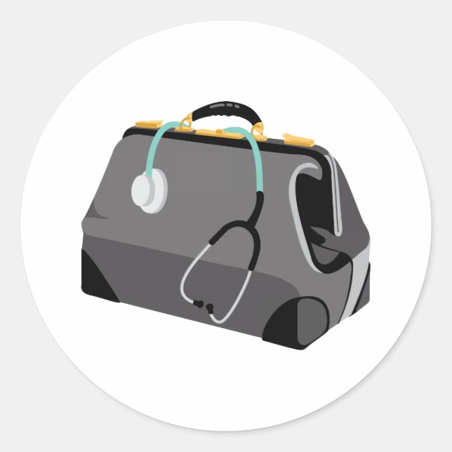 Sticker Rond Sac aux médecins (Devant)