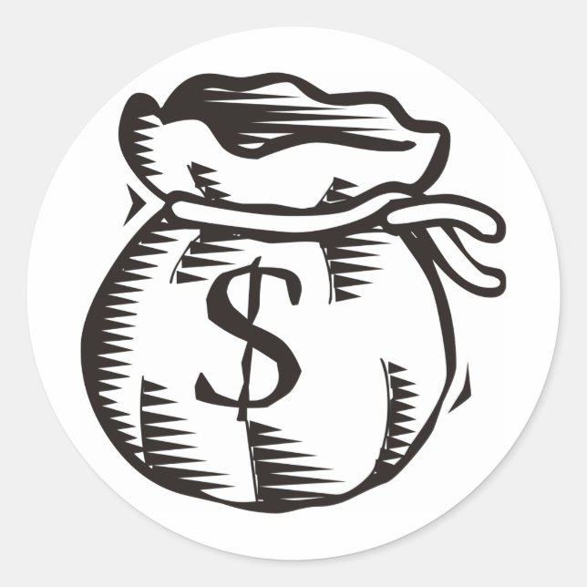 Sticker Rond Sac d'argent (Devant)