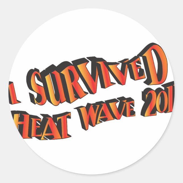 Sticker Rond Sac de survivant de la vague de chaleur 2011 (Devant)