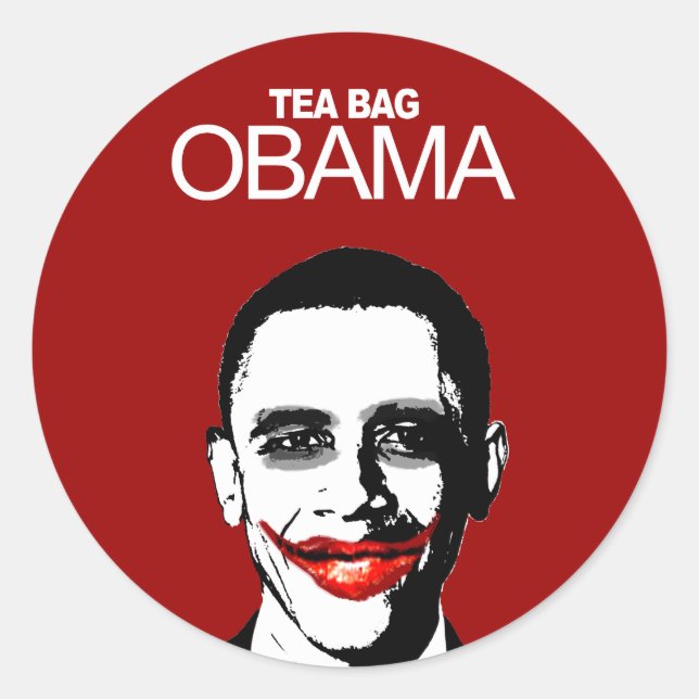 STICKER ROND SAC DE THÉ OBAMA (Devant)
