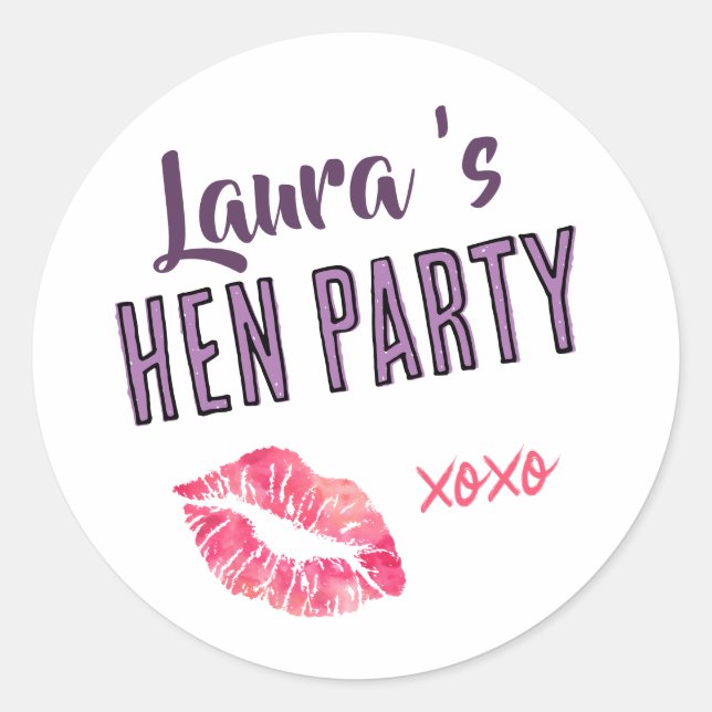 Sticker Rond Sac de week-end Hen Do, enterrement de vie de jeun (Devant)