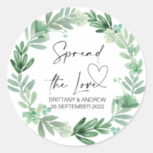 Sticker Rond Sac mariage Faveur Étendre les succulents d'amour