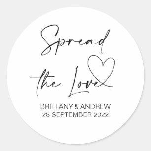 Sticker Rond Sac mariage Favor Étaler l'amour Jam Jar