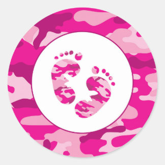 Sticker Rond Sachets d'enveloppe de pieds de cames rose GIRL fa