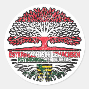 Sticker Rond Sachsen Sächsisch Österreichisch Österreich Baum
