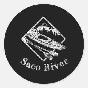 Sticker Rond Saco River Kayak Kayak Bateau Rapids Canot Pad