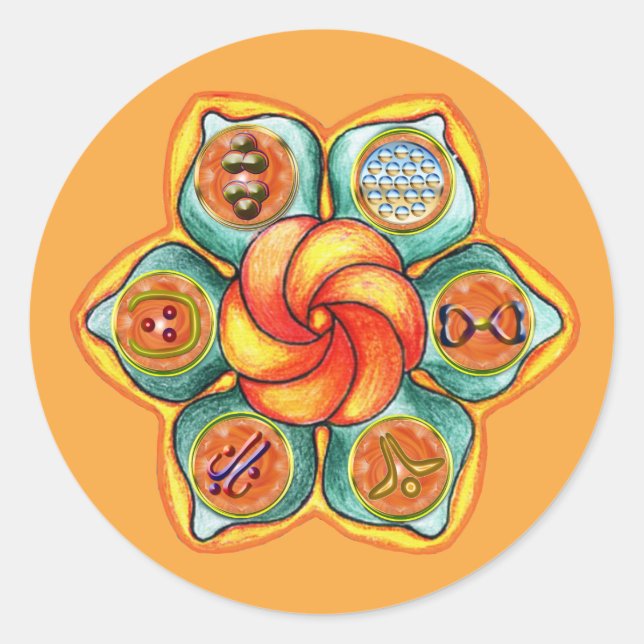 Sticker Rond Sacral Chakra Mandala (Devant)