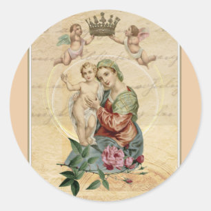 Sticker Rond Sacré-Coeur de Jésus