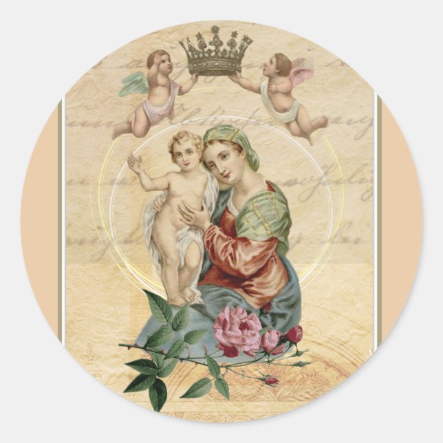 Sticker Rond Sacré-Coeur de Jésus (Devant)