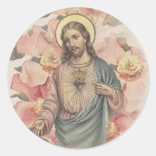 Sticker Rond Sacré-Coeur de Jésus