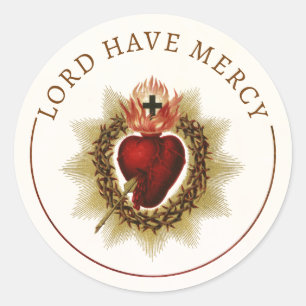 Sticker Rond Sacré-Cœur de Jésus – Seigneur, ayez pitié